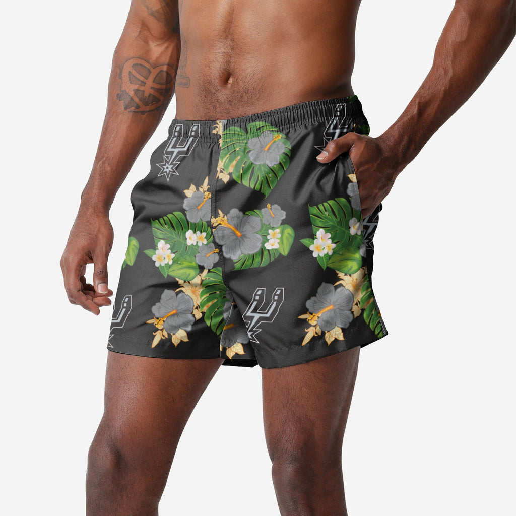 San Antonio Spurs Floral Swimming Trunks FOCO S - FOCO.com