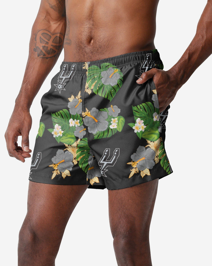 San Antonio Spurs Floral Swimming Trunks FOCO S - FOCO.com