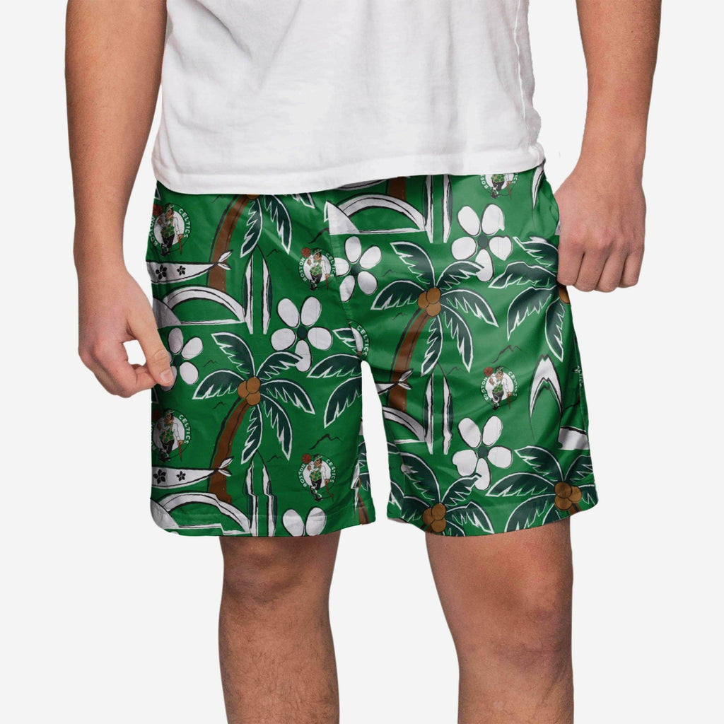 Boston Celtics Tropical Swimming Trunks FOCO S - FOCO.com