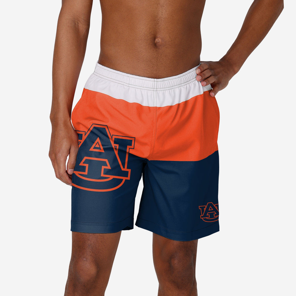 Auburn Tigers 3 Stripe Big Logo Swimming Trunks FOCO S - FOCO.com