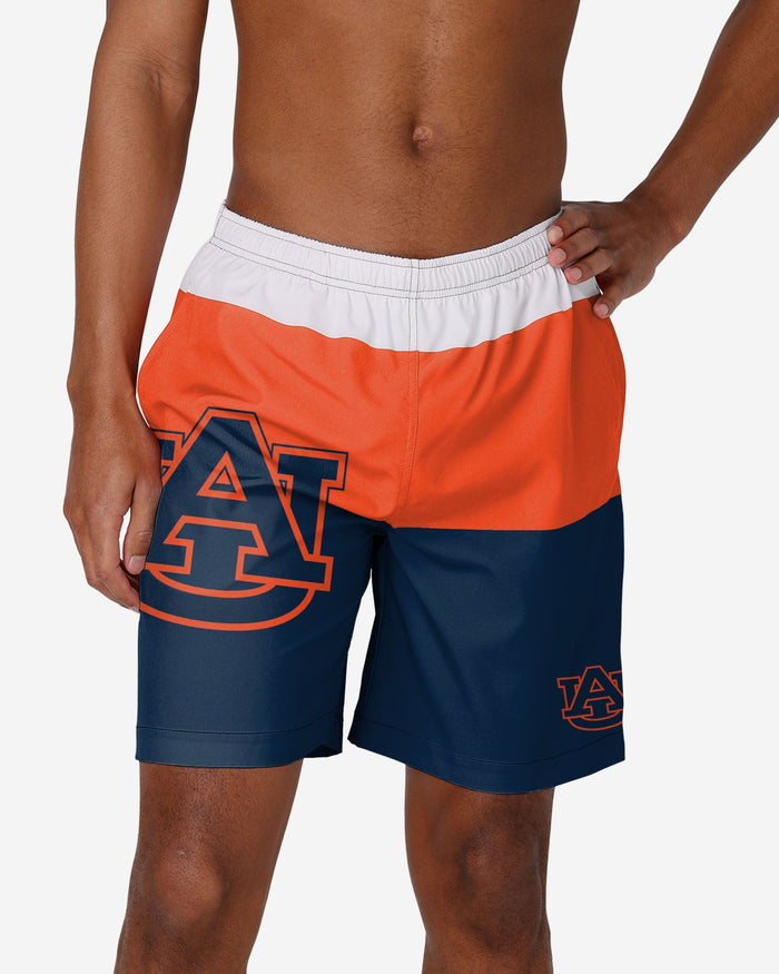 Auburn Tigers 3 Stripe Big Logo Swimming Trunks FOCO S - FOCO.com