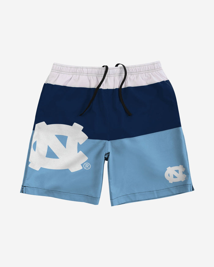 North Carolina Tar Heels 3 Stripe Big Logo Swimming Trunks FOCO - FOCO.com