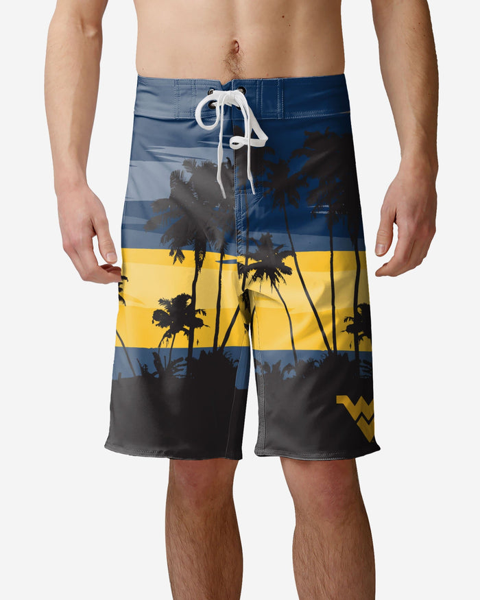 West Virginia Mountaineers Sunset Boardshorts FOCO S - FOCO.com