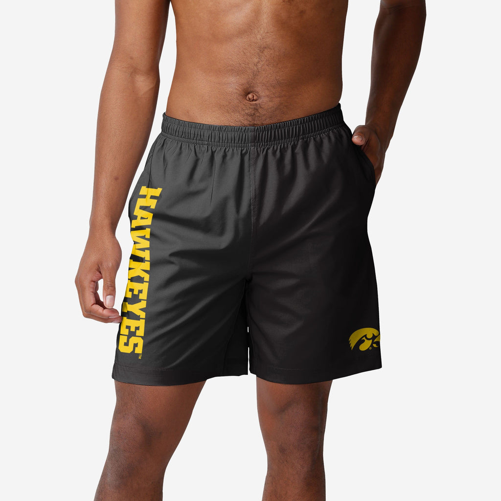 Iowa Hawkeyes Solid Wordmark Traditional Swimming Trunks FOCO S - FOCO.com