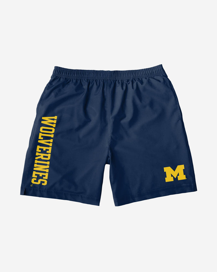 Michigan Wolverines Solid Wordmark Traditional Swimming Trunks FOCO - FOCO.com