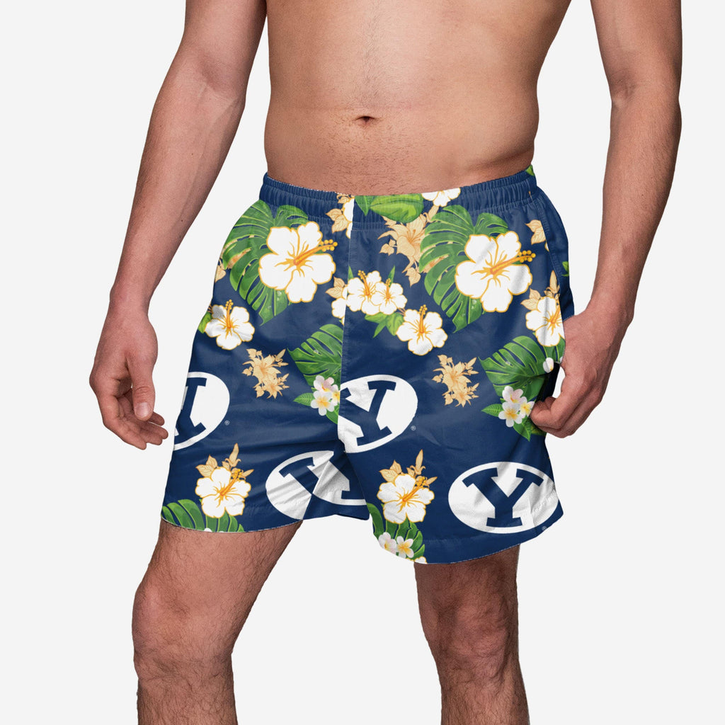 BYU Cougars Floral Swimming Trunks FOCO S - FOCO.com