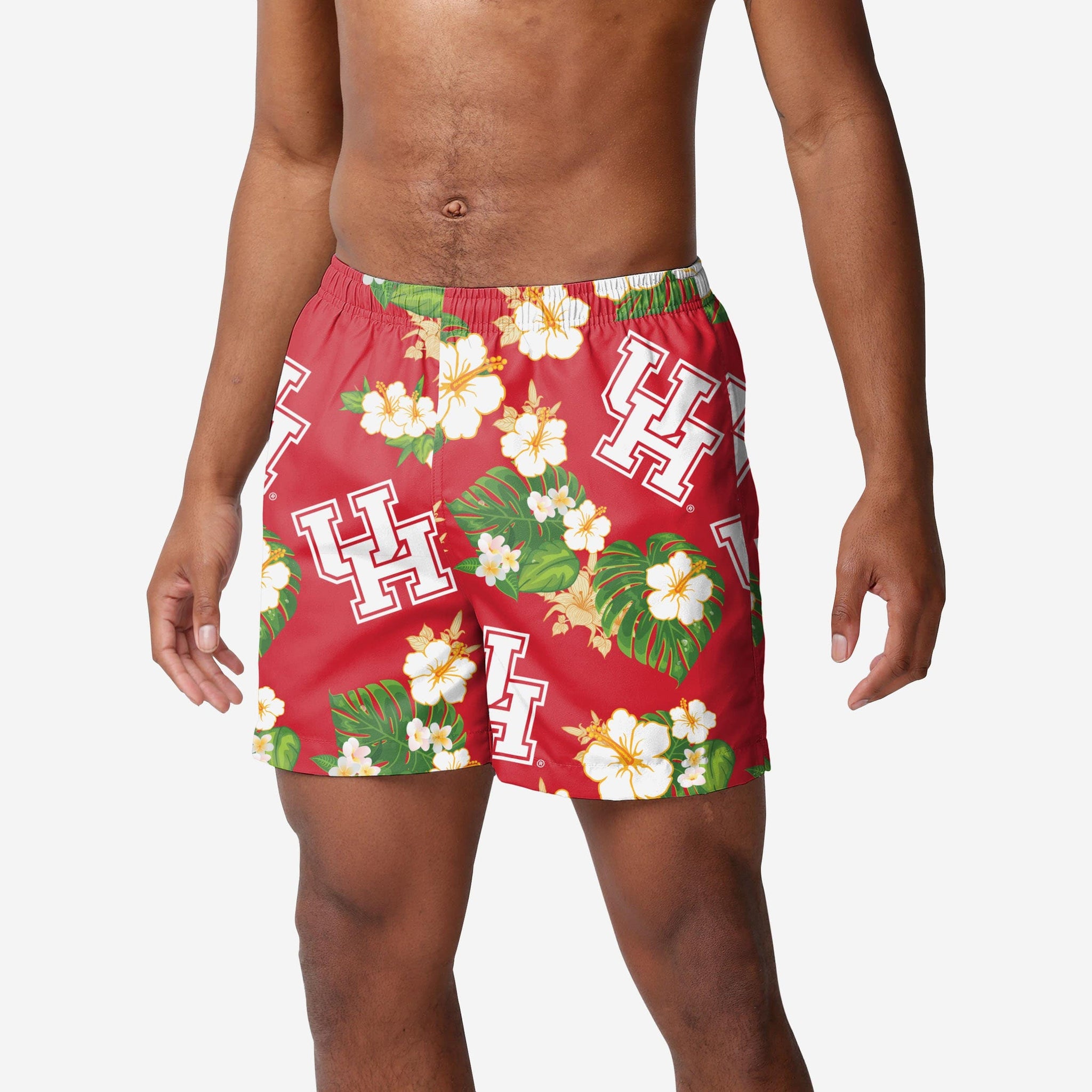 FOCO Houston Rockets Floral Swimming Trunks, Mens Size: L