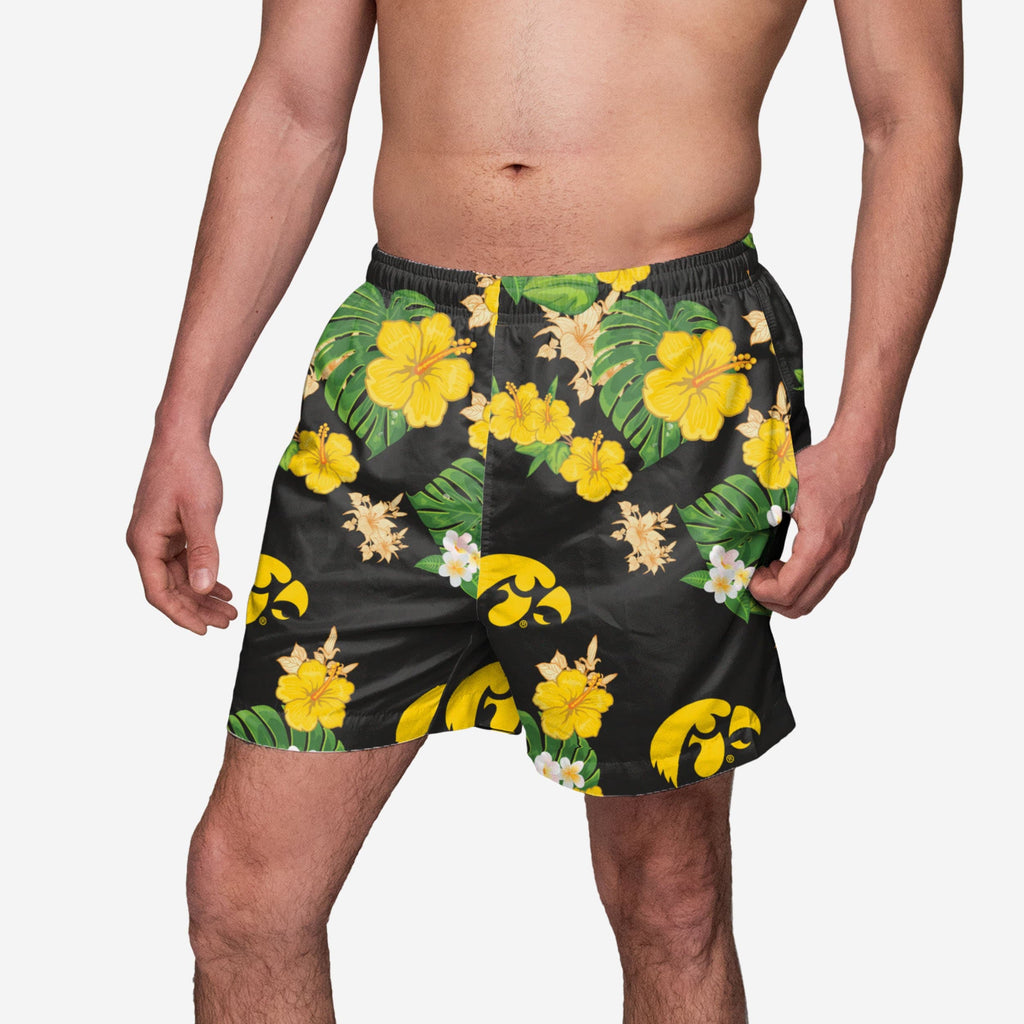 Iowa Hawkeyes Floral Swimming Trunks FOCO S - FOCO.com