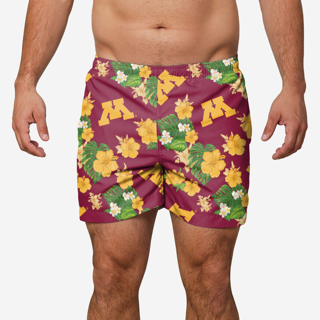 Minnesota Golden Gophers Floral Swimming Trunks FOCO S - FOCO.com