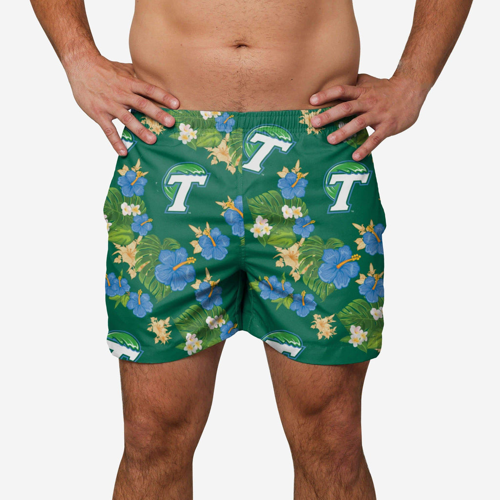 Tulane Green Wave Floral Swimming Trunks FOCO S - FOCO.com