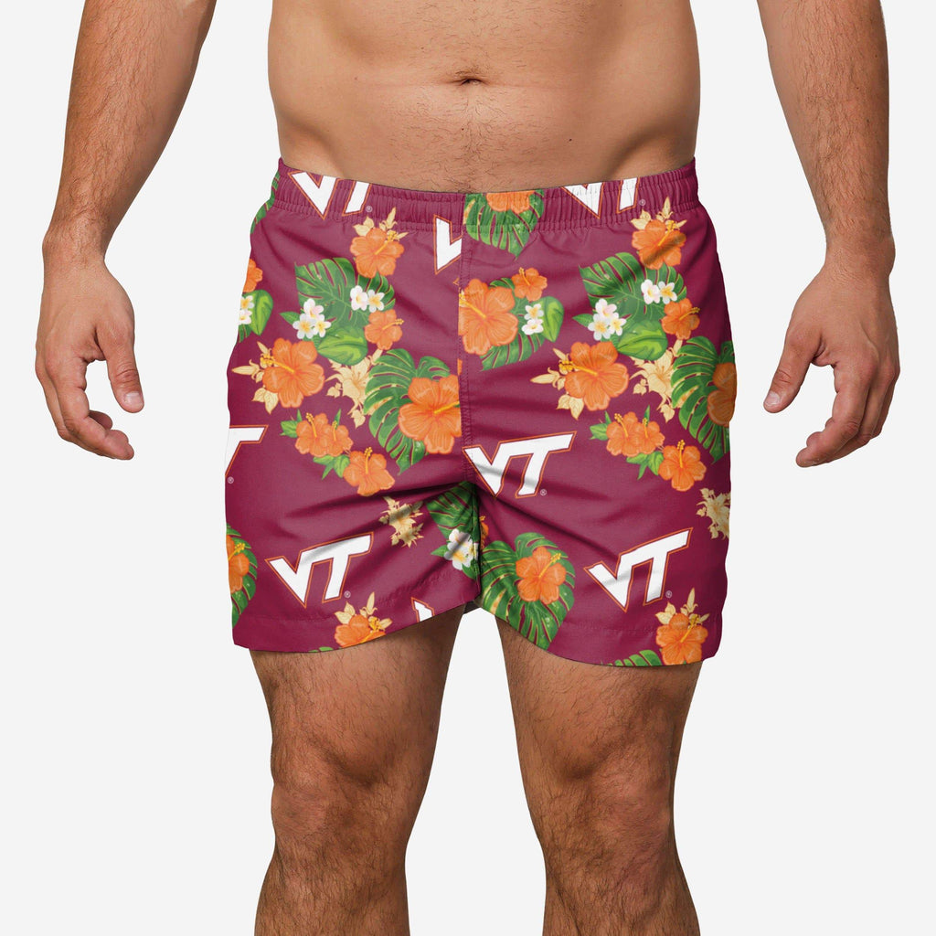 Virginia Tech Hokies Floral Swimming Trunks FOCO S - FOCO.com