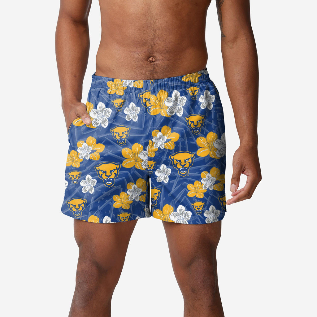 Pittsburgh Panthers Hibiscus Swimming Trunks FOCO S - FOCO.com