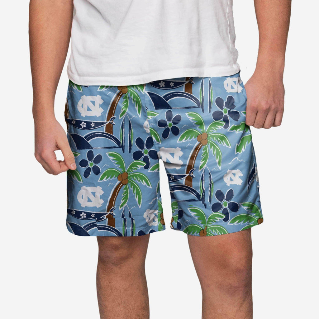 North Carolina Tar Heels Tropical Swimming Trunks FOCO S - FOCO.com