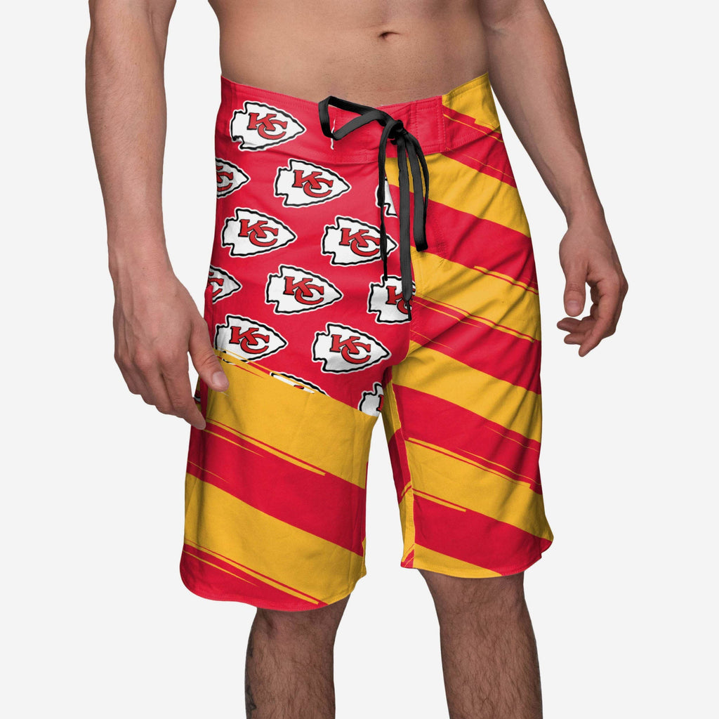 Kansas City Chiefs Diagonal Flag Boardshorts FOCO S - FOCO.com