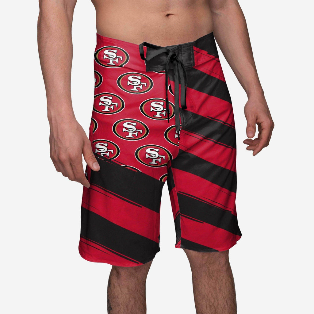 San Francisco 49ers Diagonal Flag Boardshorts FOCO S - FOCO.com