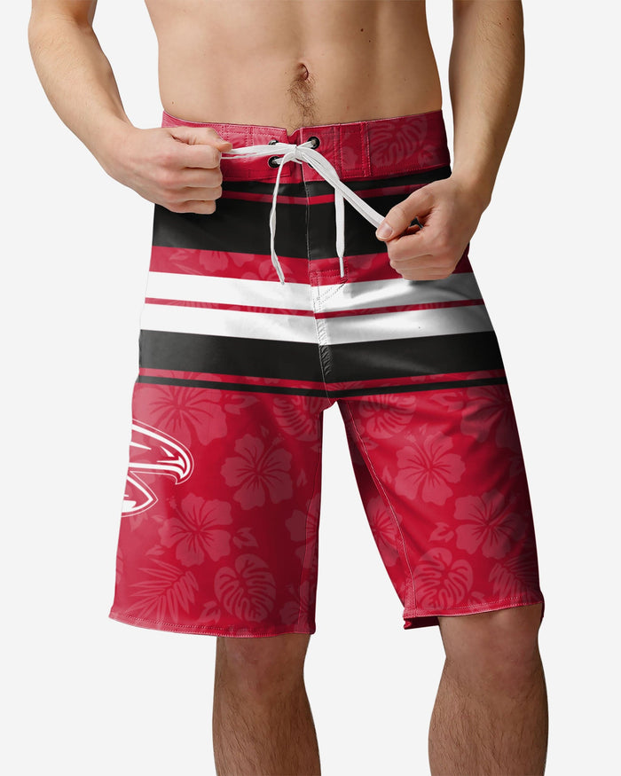 Atlanta Falcons Hibiscus Boardwalk Stripe Boardshorts FOCO S - FOCO.com