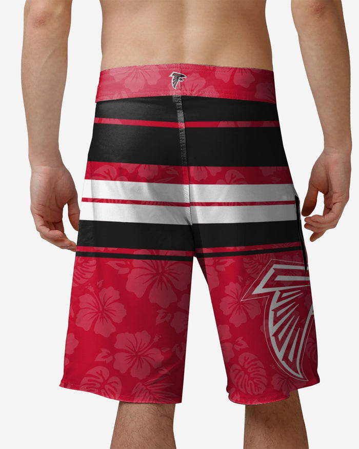 Atlanta Falcons Hibiscus Boardwalk Stripe Boardshorts FOCO - FOCO.com