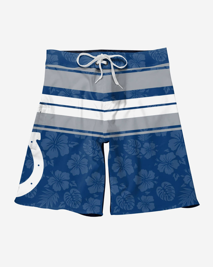 Indianapolis Colts Hibiscus Boardwalk Stripe Boardshorts FOCO - FOCO.com