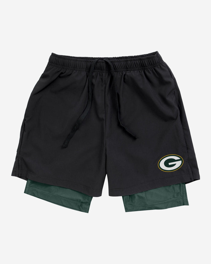 Green Bay Packers Black Team Color Lining Shorts FOCO - FOCO.com