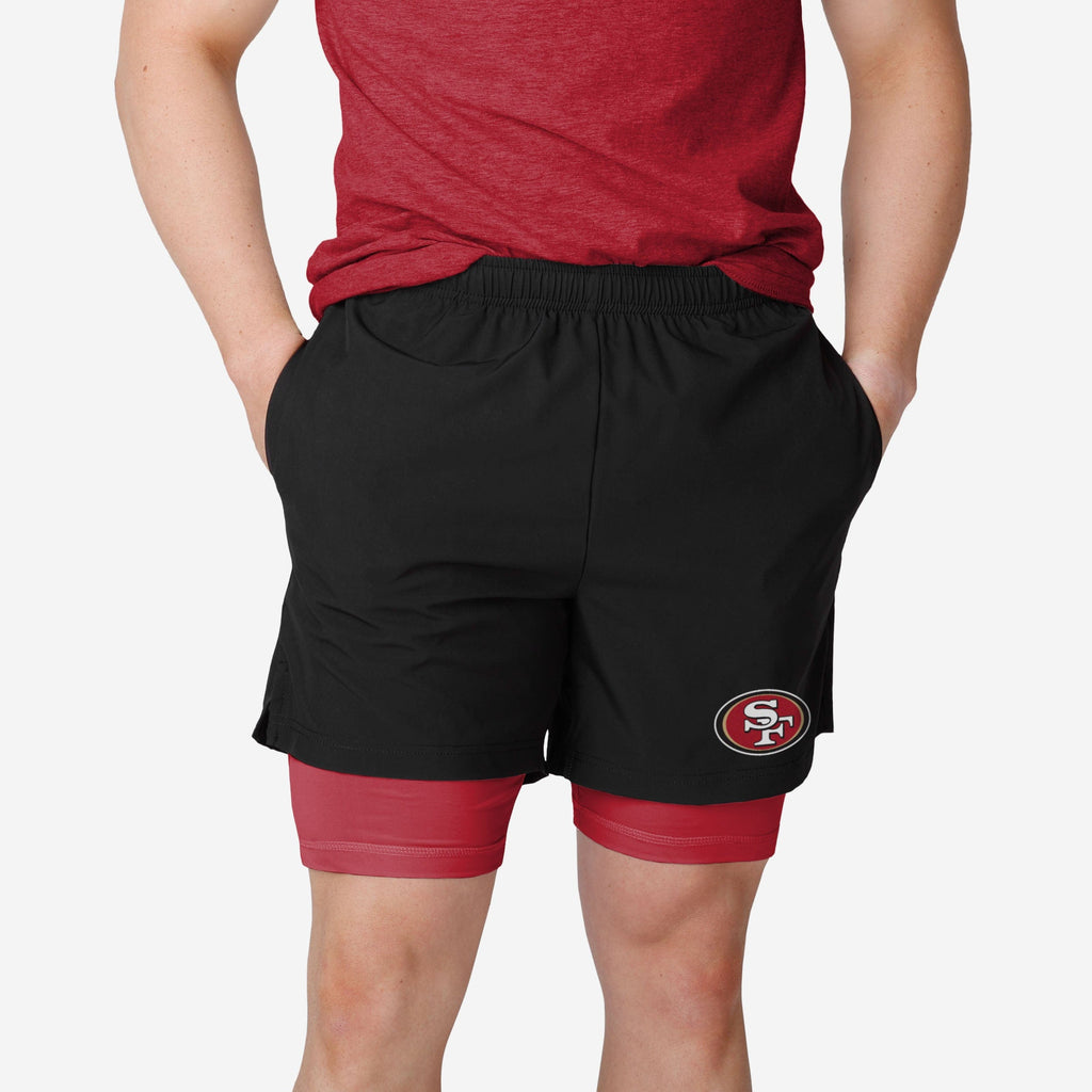 San Francisco 49ers Black Team Color Lining Shorts FOCO S - FOCO.com