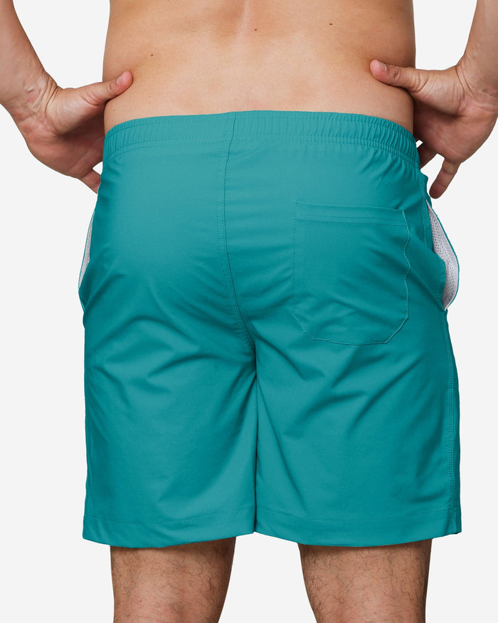 Miami Dolphins Solid Wordmark Traditional Swimming Trunks FOCO - FOCO.com