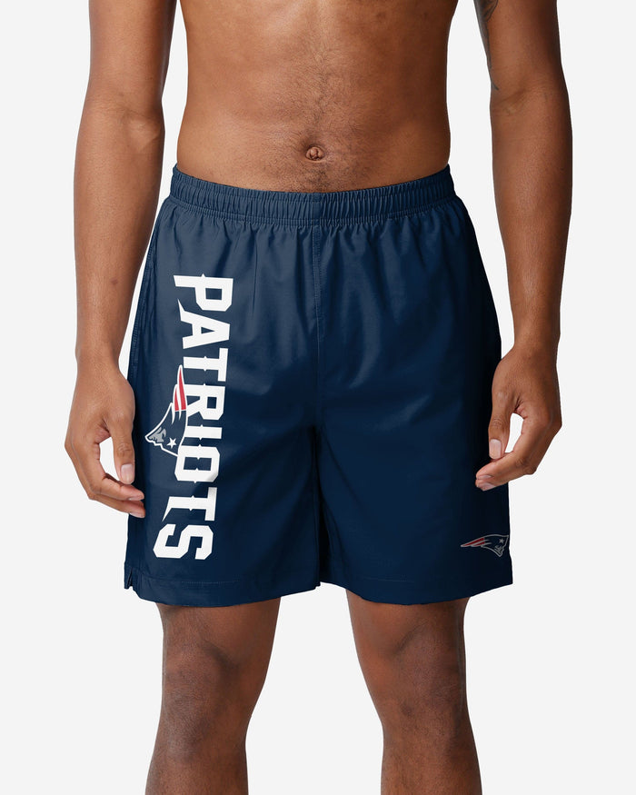 New England Patriots Solid Wordmark Traditional Swimming Trunks FOCO S - FOCO.com