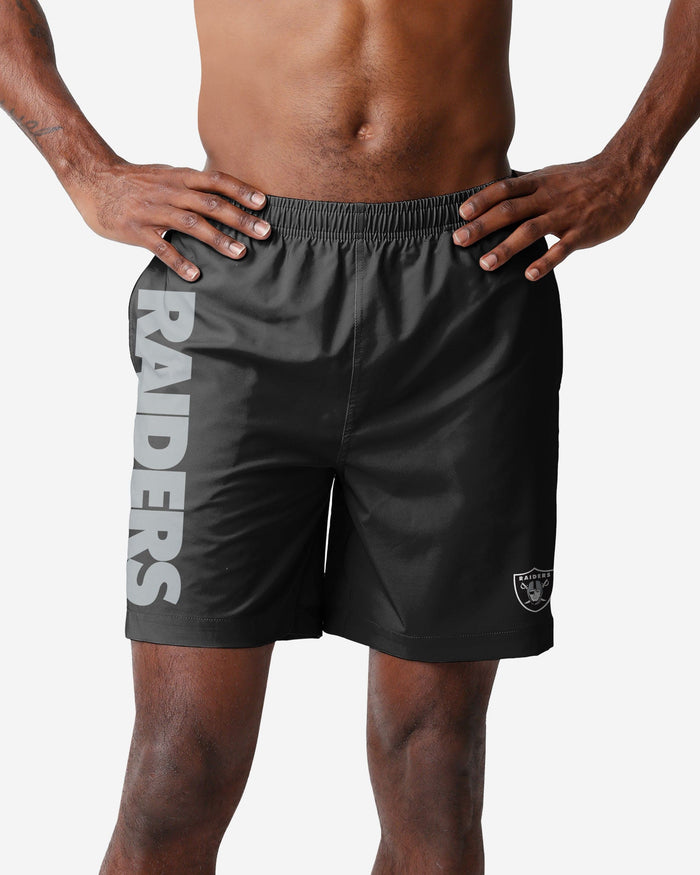 Las Vegas Raiders Solid Wordmark Traditional Swimming Trunks FOCO S - FOCO.com