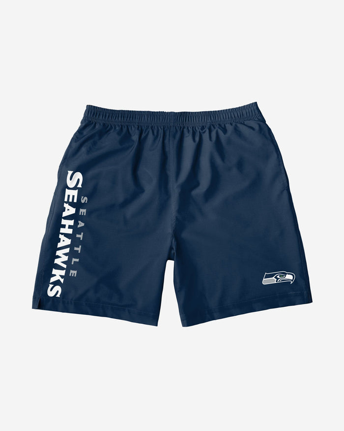 Seattle Seahawks Solid Wordmark Traditional Swimming Trunks FOCO - FOCO.com