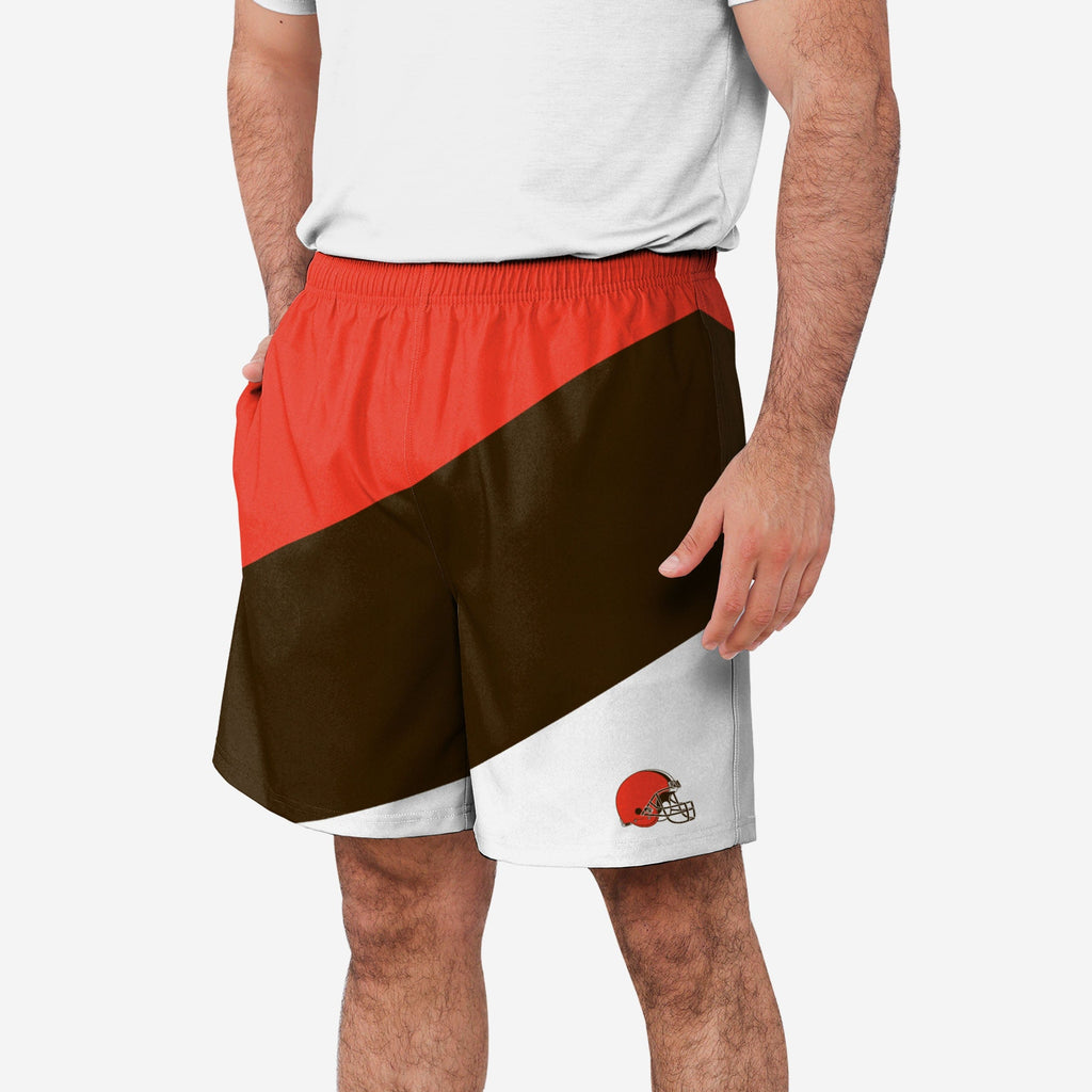 Cleveland Browns Colorblock Double Down Liner Training Shorts FOCO S - FOCO.com