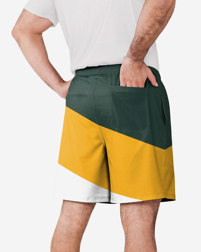 Green Bay Packers Colorblock Double Down Liner Training Shorts FOCO - FOCO.com