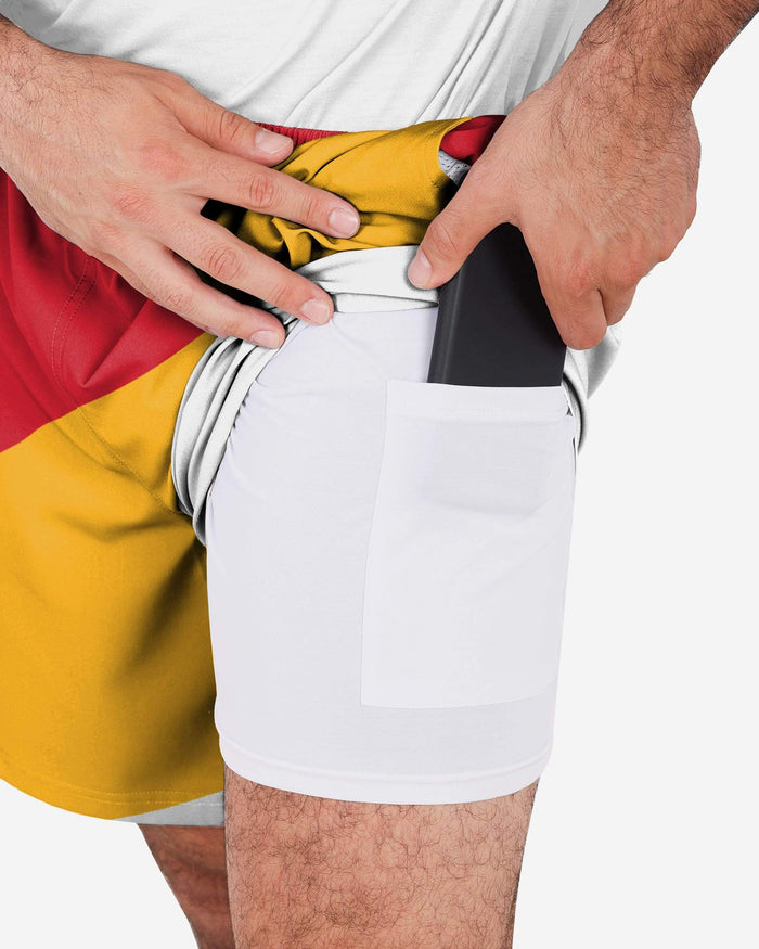 Kansas City Chiefs Colorblock Double Down Liner Training Shorts FOCO - FOCO.com