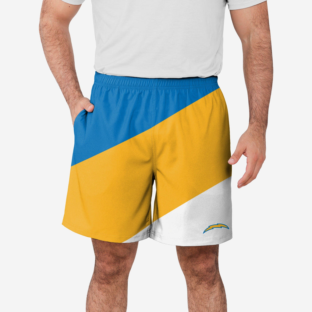 Los Angeles Chargers Colorblock Double Down Liner Training Shorts FOCO S - FOCO.com