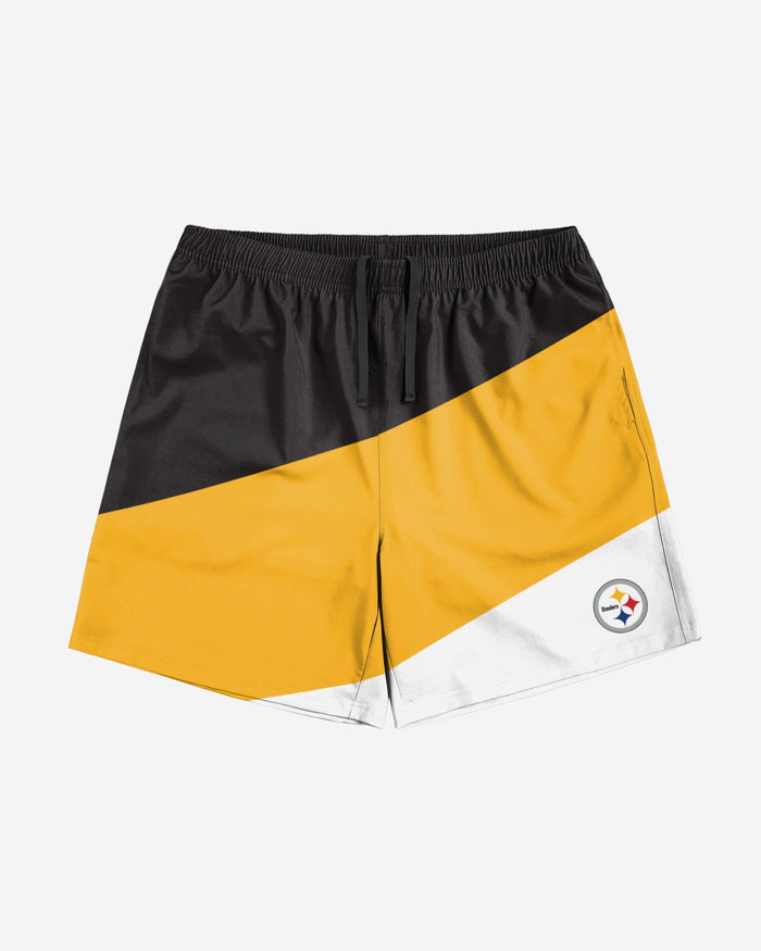 Pittsburgh Steelers Colorblock Double Down Liner Training Shorts FOCO - FOCO.com