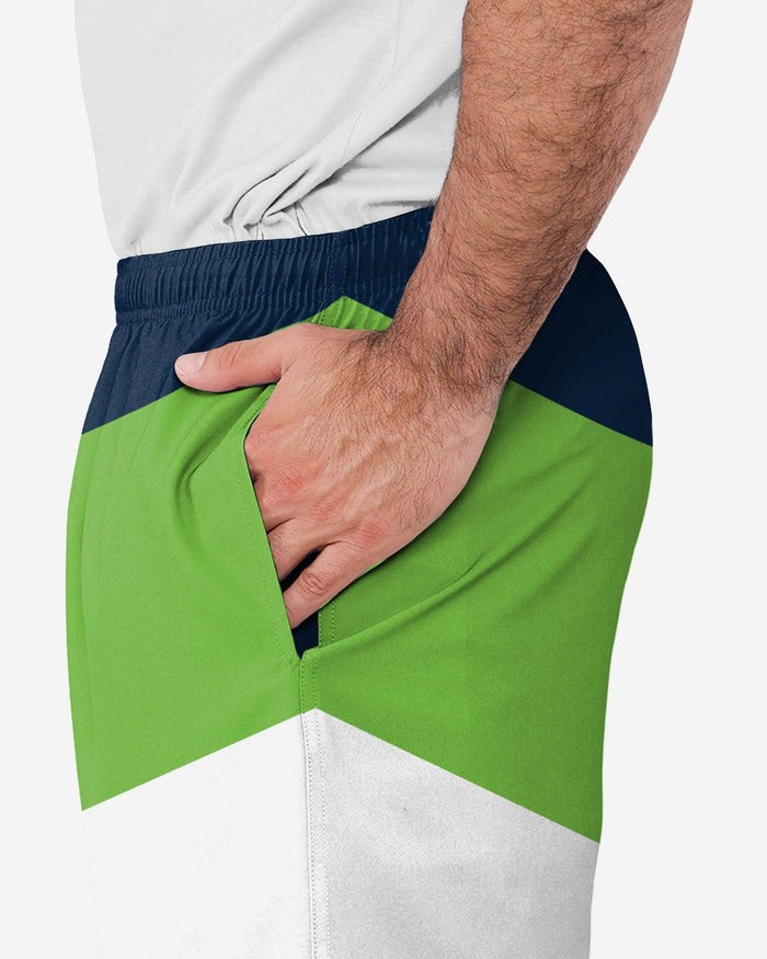 Seattle Seahawks Colorblock Double Down Liner Training Shorts FOCO - FOCO.com