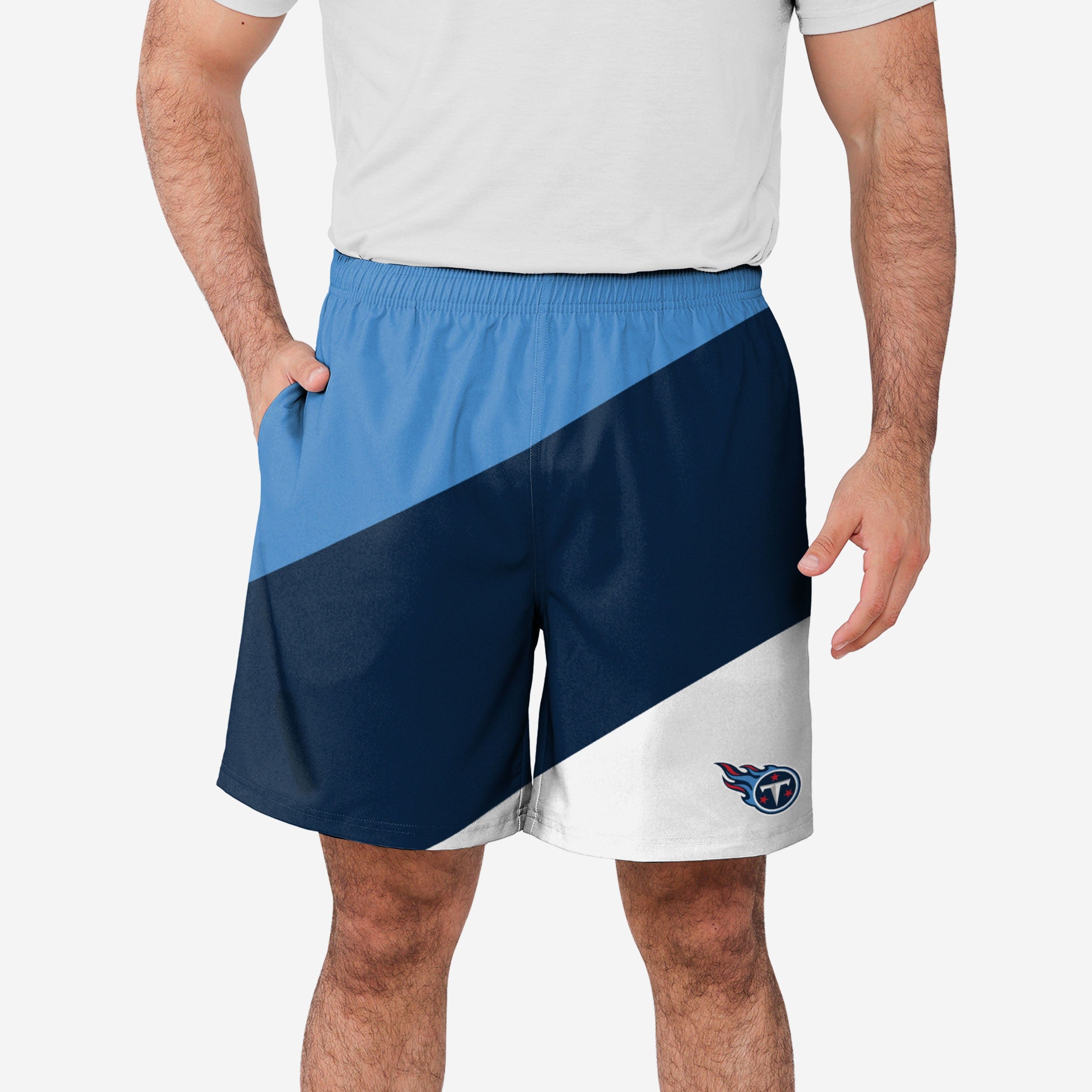 Tennessee Titans Colorblock Double Down Liner Training Shorts - M