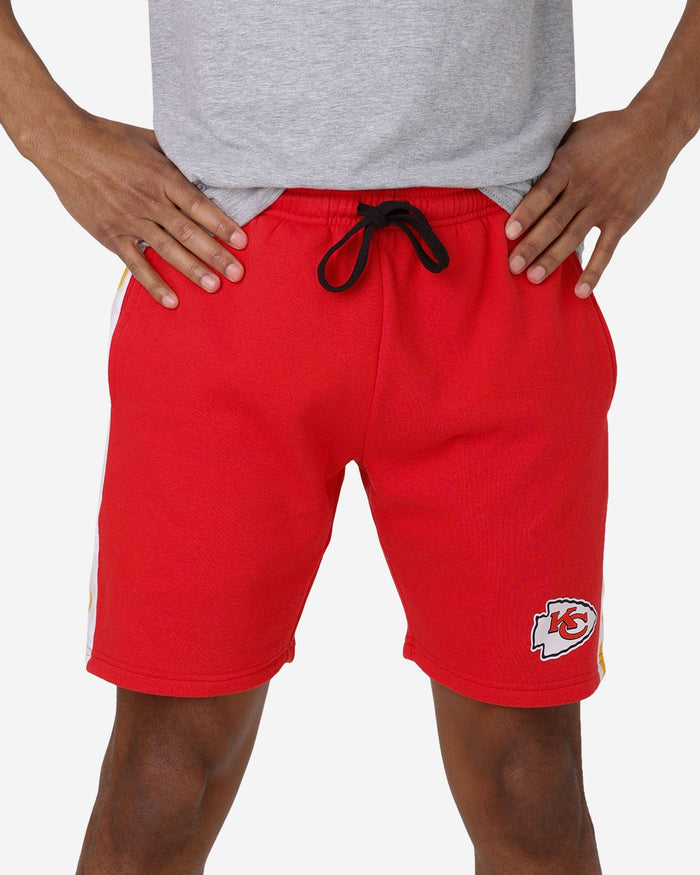 Kansas City Chiefs Side Stripe Fleece Shorts FOCO S - FOCO.com