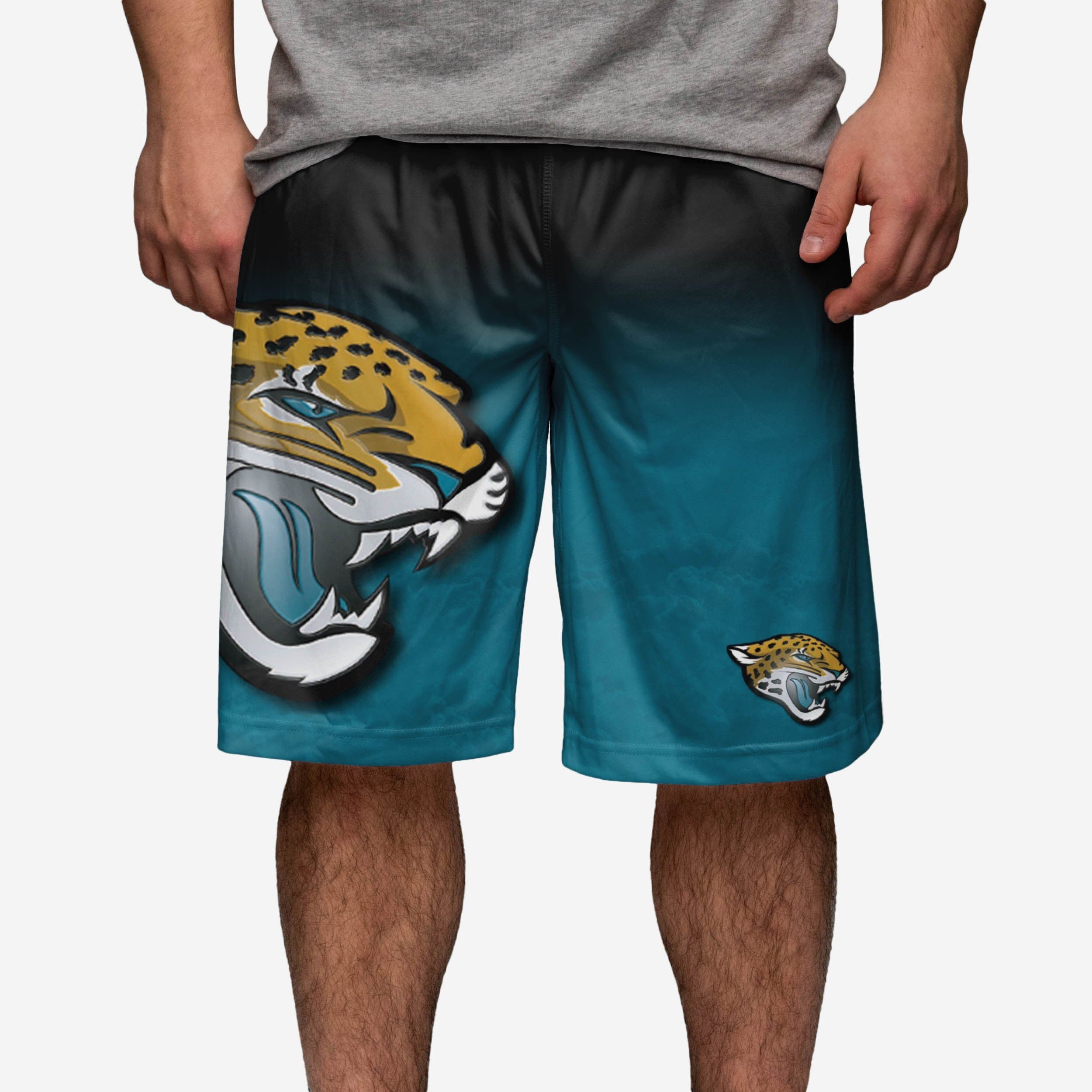 Men's FOCO Jacksonville Jaguars Colorblock Moccasin Slippers