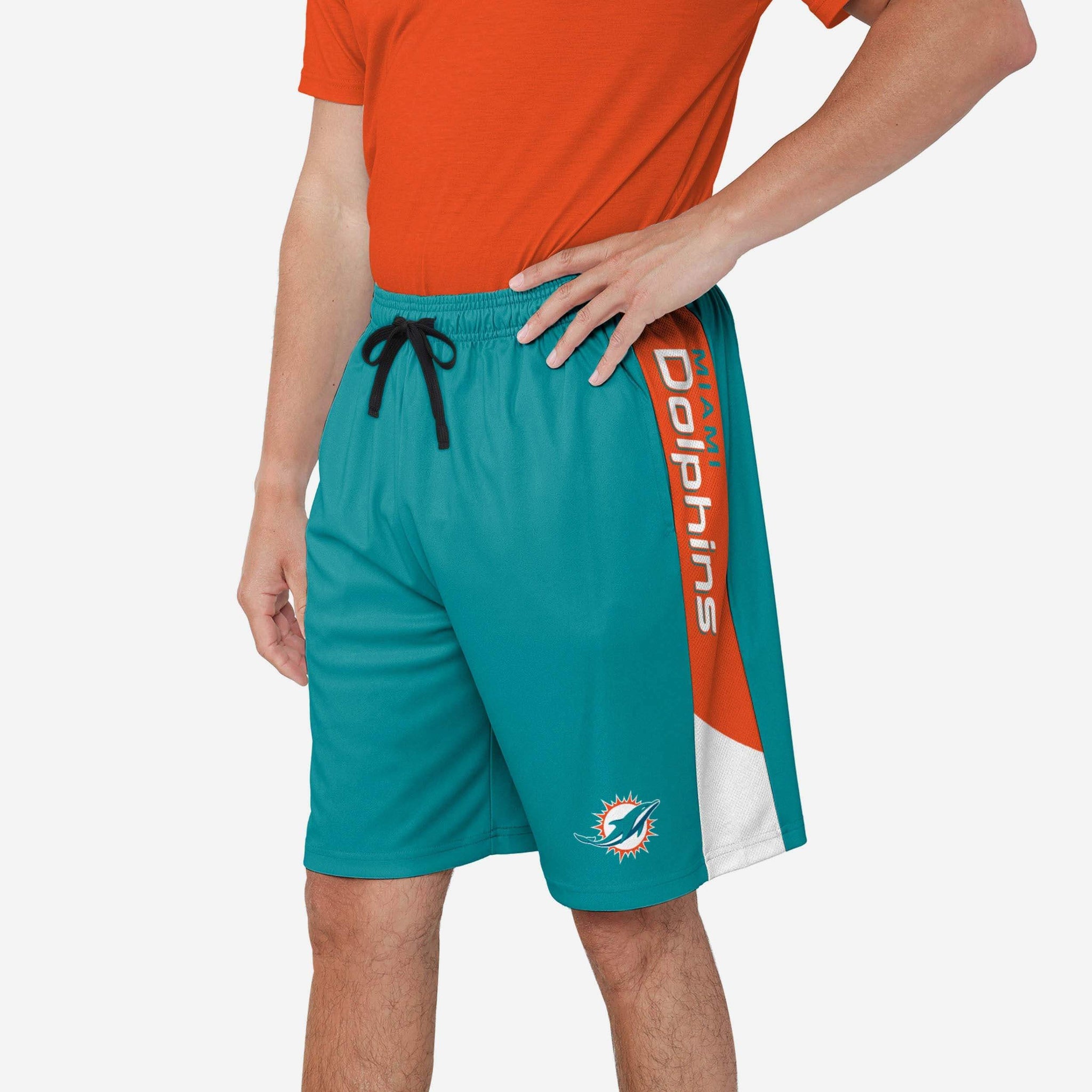 MIAMI DOLPHINS GAME USED ORANGE NIKE PRACTICE SHORTS SIZE XL