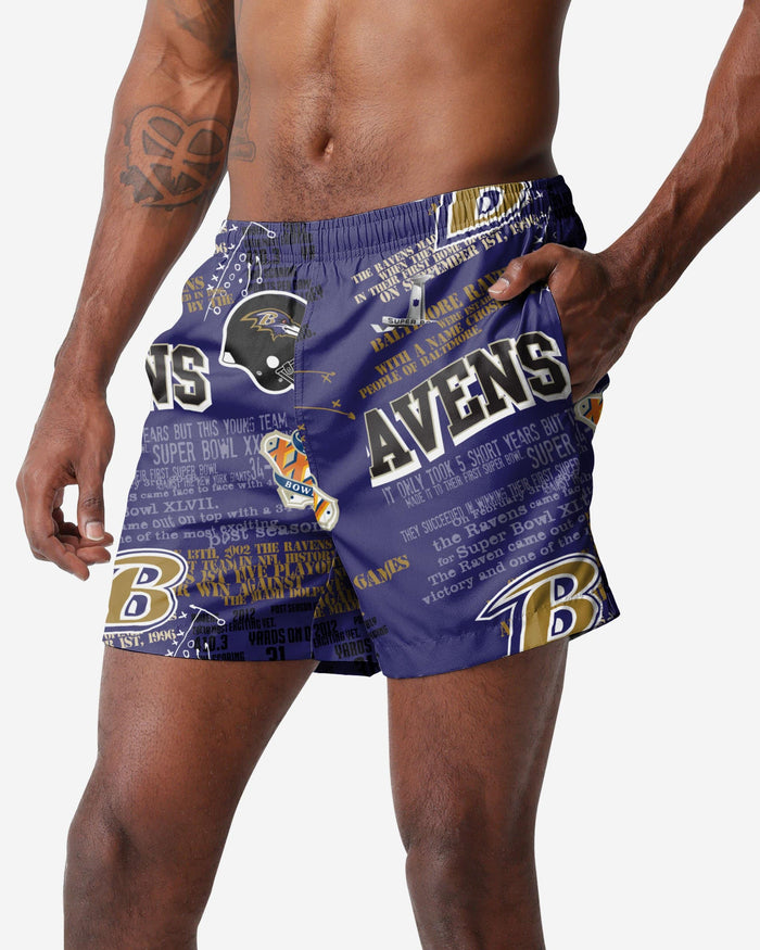 Baltimore Ravens Logo Rush Swimming Trunks FOCO S - FOCO.com