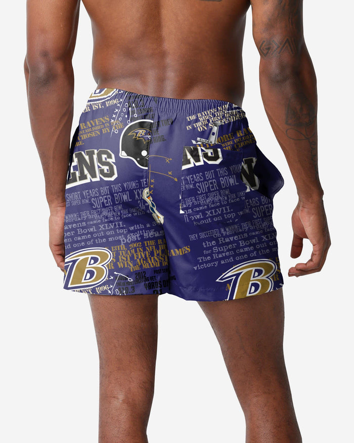 Baltimore Ravens Logo Rush Swimming Trunks FOCO - FOCO.com