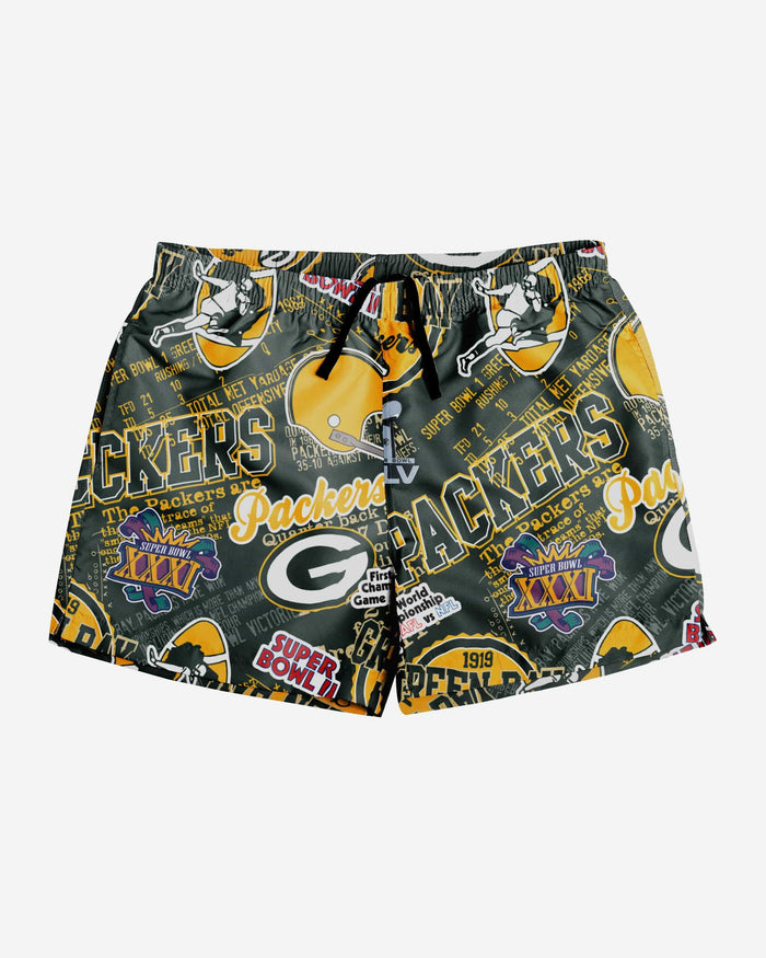 Green Bay Packers Logo Rush Swimming Trunks FOCO - FOCO.com