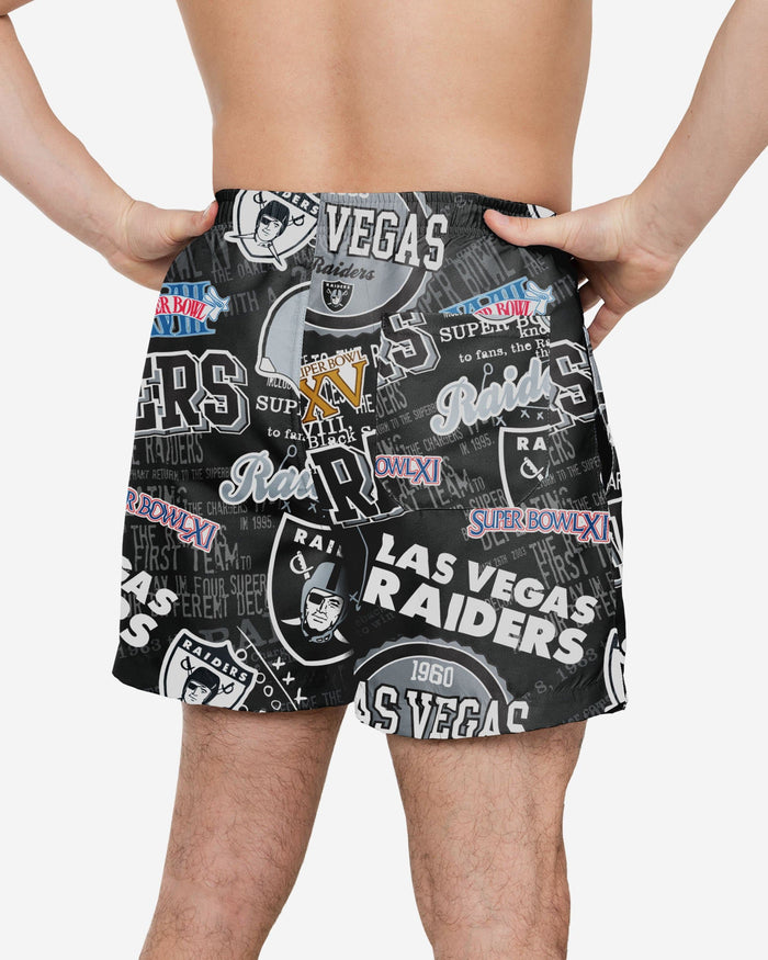 Las Vegas Raiders Logo Rush Swimming Trunks FOCO - FOCO.com