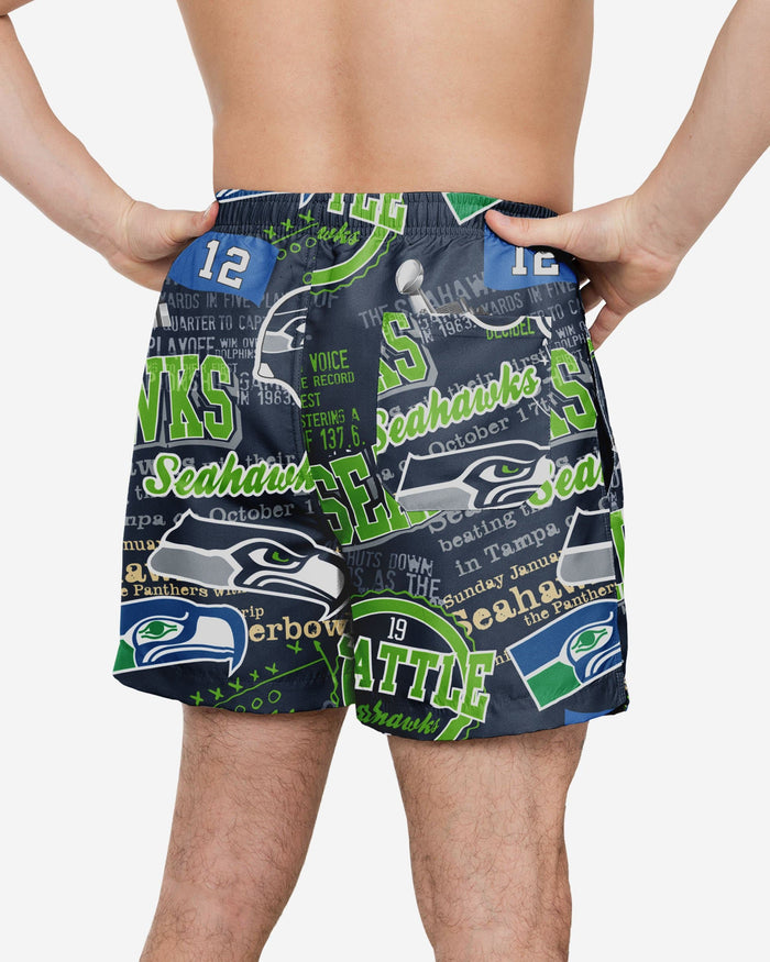 Seattle Seahawks Logo Rush Swimming Trunks FOCO - FOCO.com