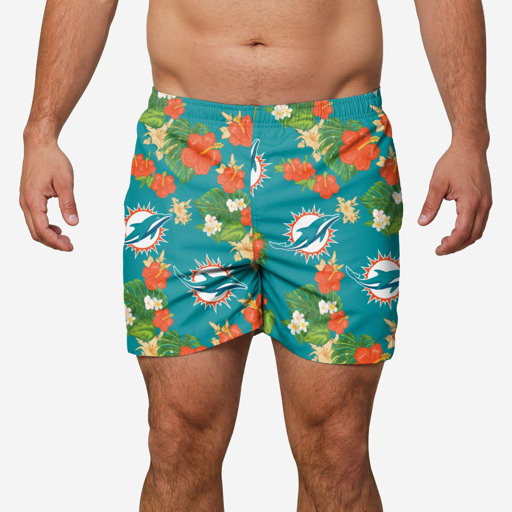 Miami Dolphins Floral Swimming Trunks FOCO S - FOCO.com