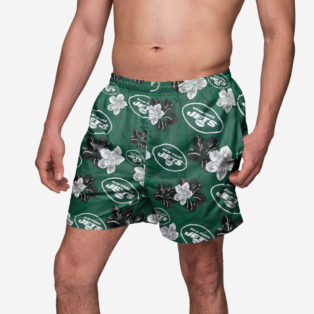 New York Jets Hibiscus Swimming Trunks FOCO S - FOCO.com