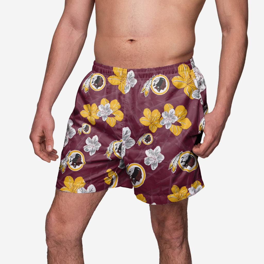 Washington Commanders Hibiscus Swimming Trunks FOCO S - FOCO.com