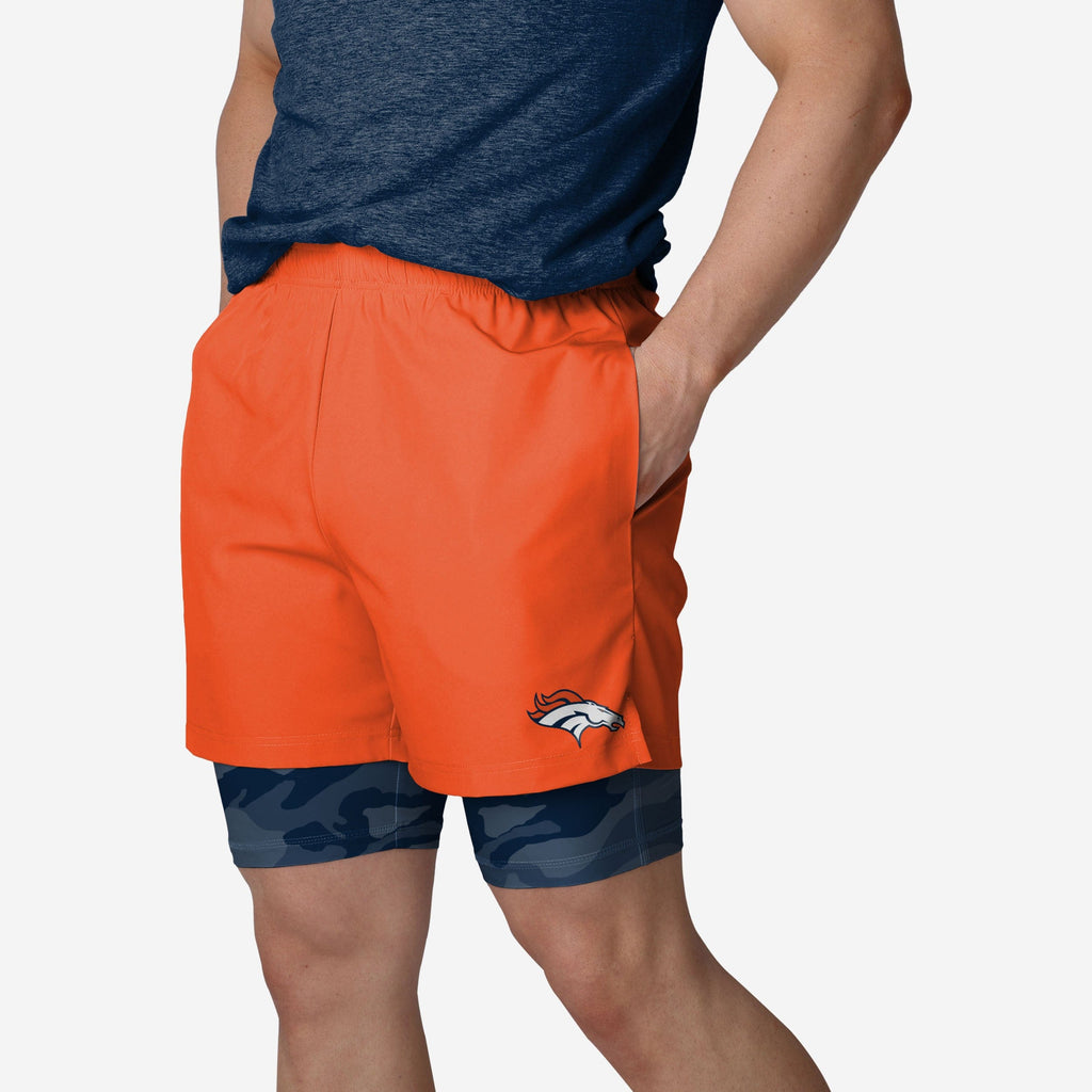 Denver Broncos Team Color Camo Liner Shorts FOCO S - FOCO.com