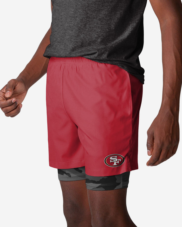 San Francisco 49ers Team Color Camo Liner Shorts FOCO S - FOCO.com