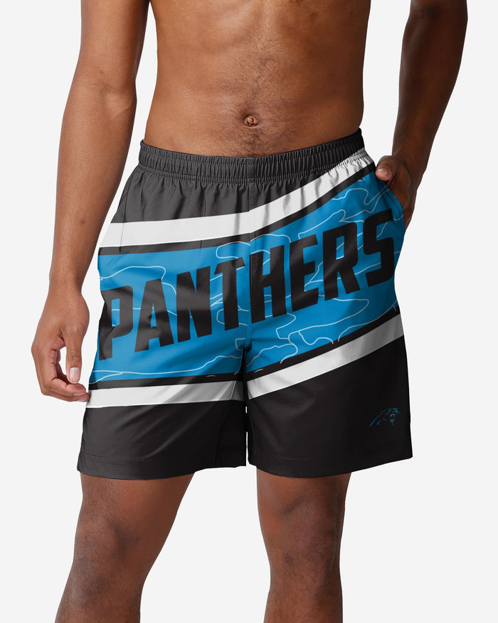 Carolina Panthers Big Wordmark Swimming Trunks FOCO S - FOCO.com