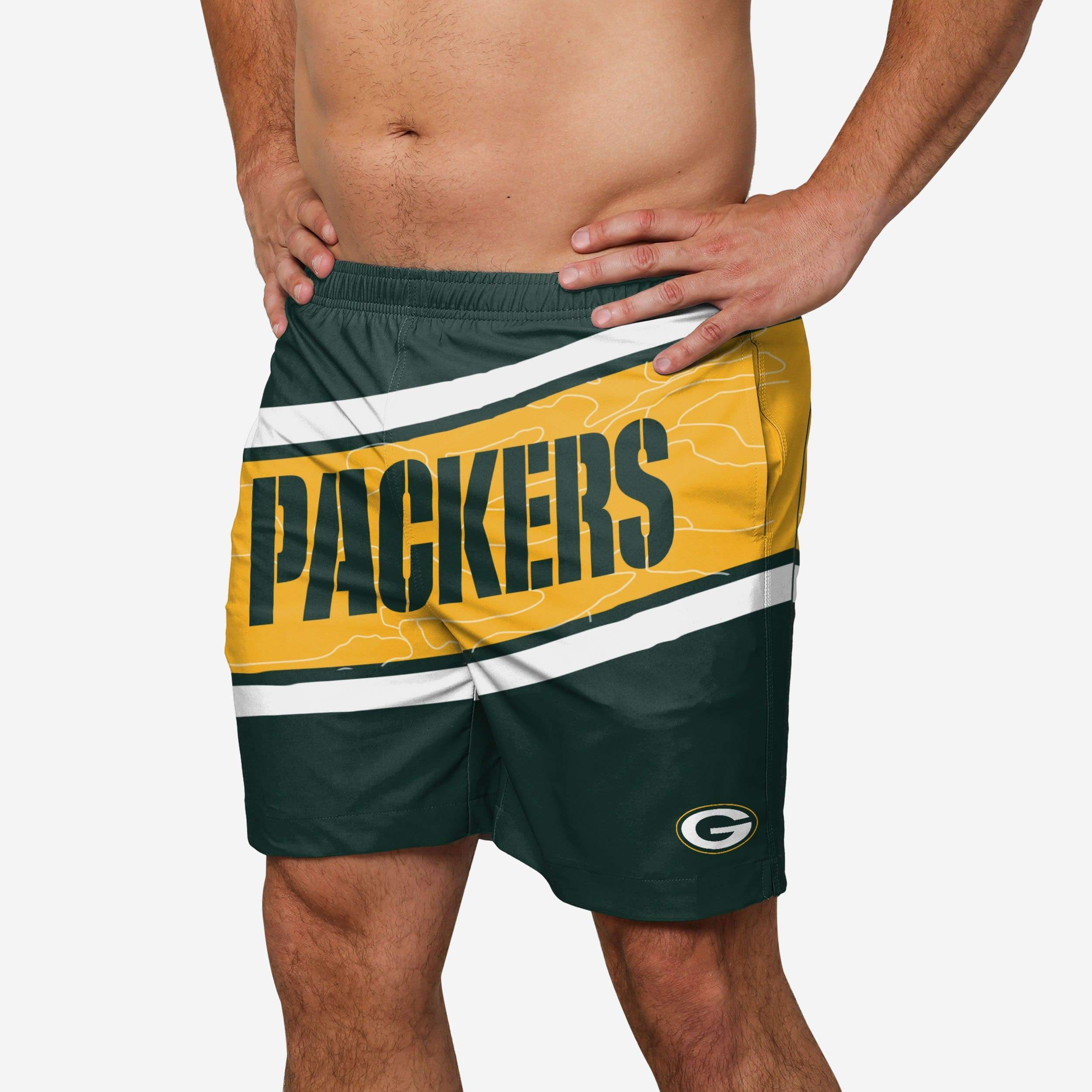 FOCO Green Bay Packers Americana Boardshorts, Mens Size: 2XL